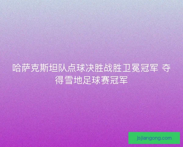 哈萨克斯坦队点球决胜战胜卫冕冠军 夺得雪地足球赛冠军
